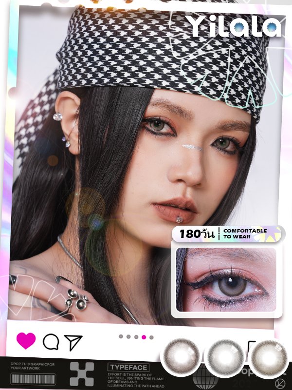 ✨Yilala✨Contact Lenses 🌸 6-month disposable contact lenses🌸Muse Brown/ Muse Grey /Muse Coffee14.2MM Contact Lens