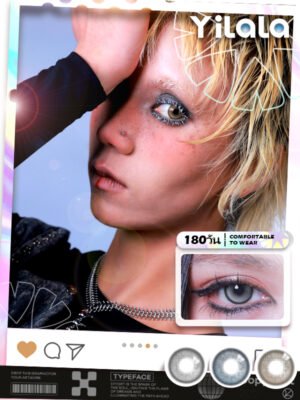✨Yilala✨Contact Lenses 🌸 6-month disposable contact lenses🌸Olive Brown/Olive Blue/Olive Grey14.2MM Contact Lens