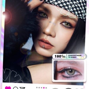 Contact Lens : (Blister pack) - 6-month disposable contact lenses 🌷Earl Grey /Earl Brown🌷 14.2MM Contact Lens