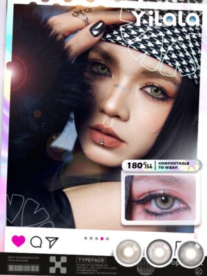 Contact Lens : (Blister pack) - 6-month disposable contact lenses 🌷Earl Grey /Earl Brown🌷 14.2MM Contact Lens