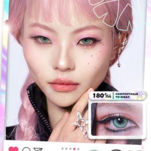 Contact Lens : (Blister pack) - 6-month disposable contact lenses 🌷INYX Purple/ INYX Green/ INYX Pink🌷 14.2MM Contact Lens