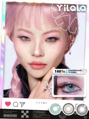 Contact Lens : (Blister pack) - 6-month disposable contact lenses 🌷INYX Purple/ INYX Green/ INYX Pink🌷 14.2MM Contact Lens