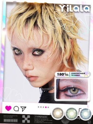 ✨Yilala✨Contact Lenses 🌸 6-month disposable contact lenses🌸Illusory Blue /Illusory Green /Illusory Brown 14.2MM Contact Lens（Blister pack）