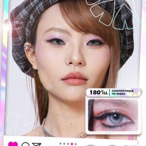 Contact Lens : (Blister pack) - 6-month disposable contact lenses 🌷Berry Purple/ Berry Grey/ Berry Brown🌷 14.2MM Contact Lens