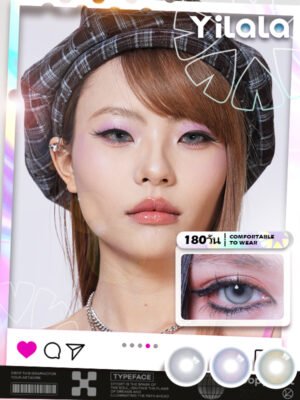 Contact Lens : (Blister pack) - 6-month disposable contact lenses 🌷Berry Purple/ Berry Grey/ Berry Brown🌷 14.2MM Contact Lens