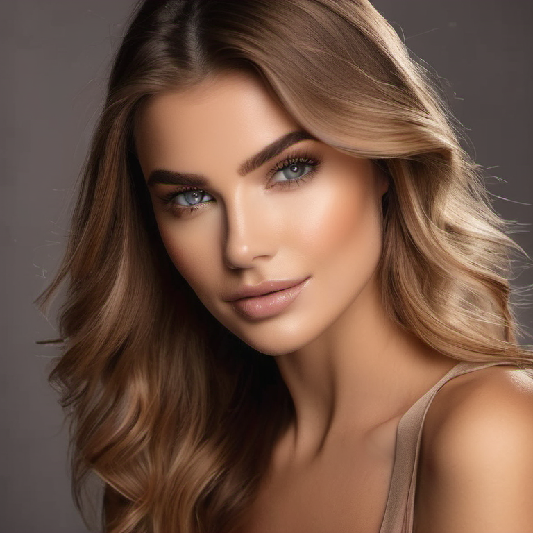 Model with natural brown colored contact lenses, proper contact lens care and hygiene