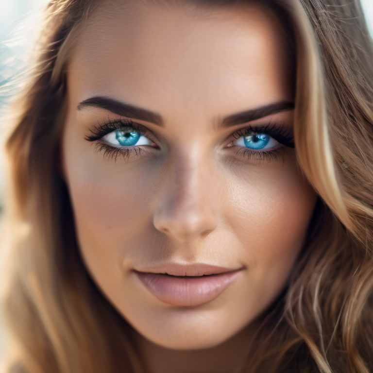 Woman applying rewetting eye drops while wearing colored contacts