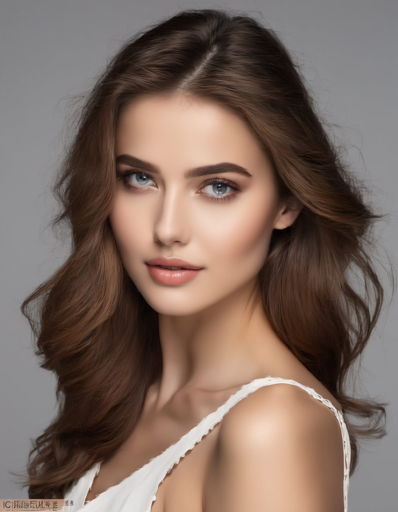 Elegant woman with natural hazel colored contact lenses showing how lens color enhances eye shape