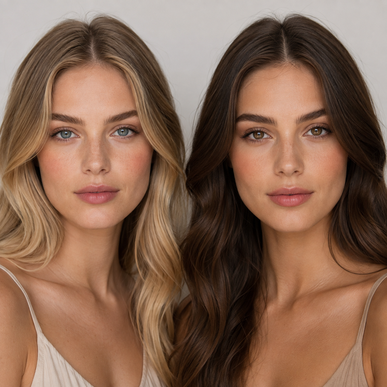 Muse Grey vs Muse Coffee Colored Contacts comparison portrait