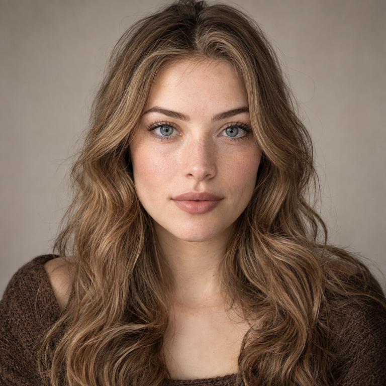 Young adult model in a blue and brown styling brief for Nova colored contact lens comparison