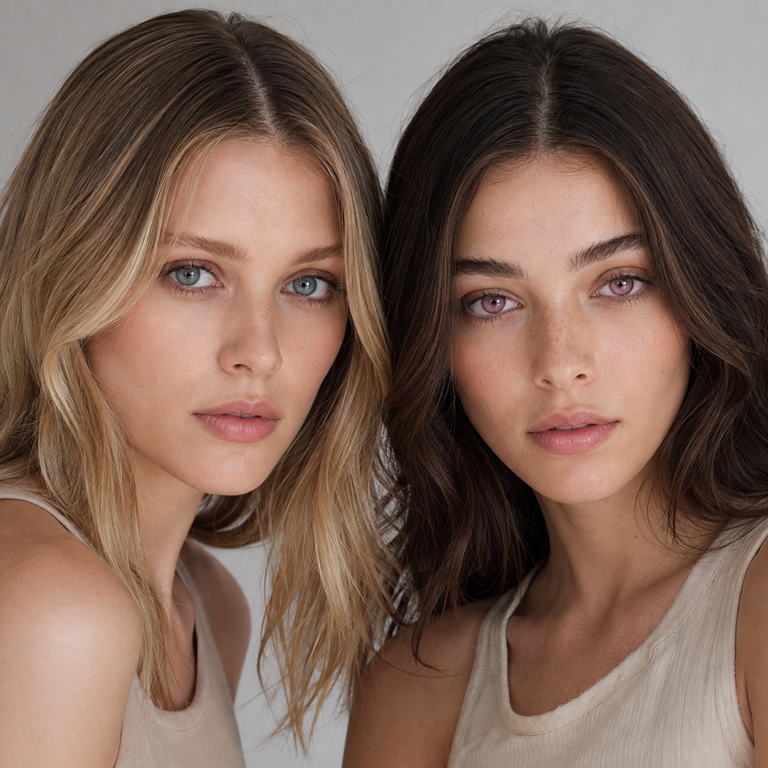 Nova Blue vs Nova Pink Colored Contacts comparison portrait